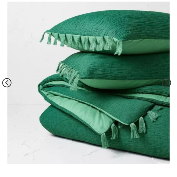 Final ! One Opalhouse jungalow dark teal aqua fringe pillow sham standard - Picture 2 of 8
